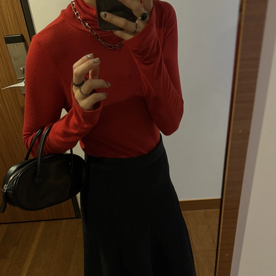 ｛귤 언니｝fl自留手套高领打底衫