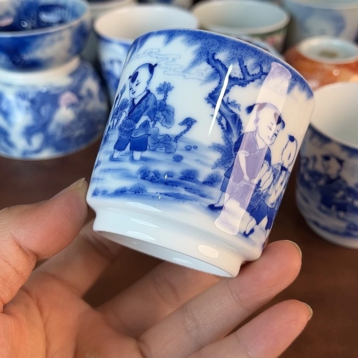 川***寨瓷片景德镇全手工手绘陶瓷