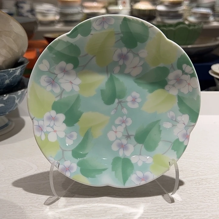 @***常瓷山山花葵口盘子一个超美