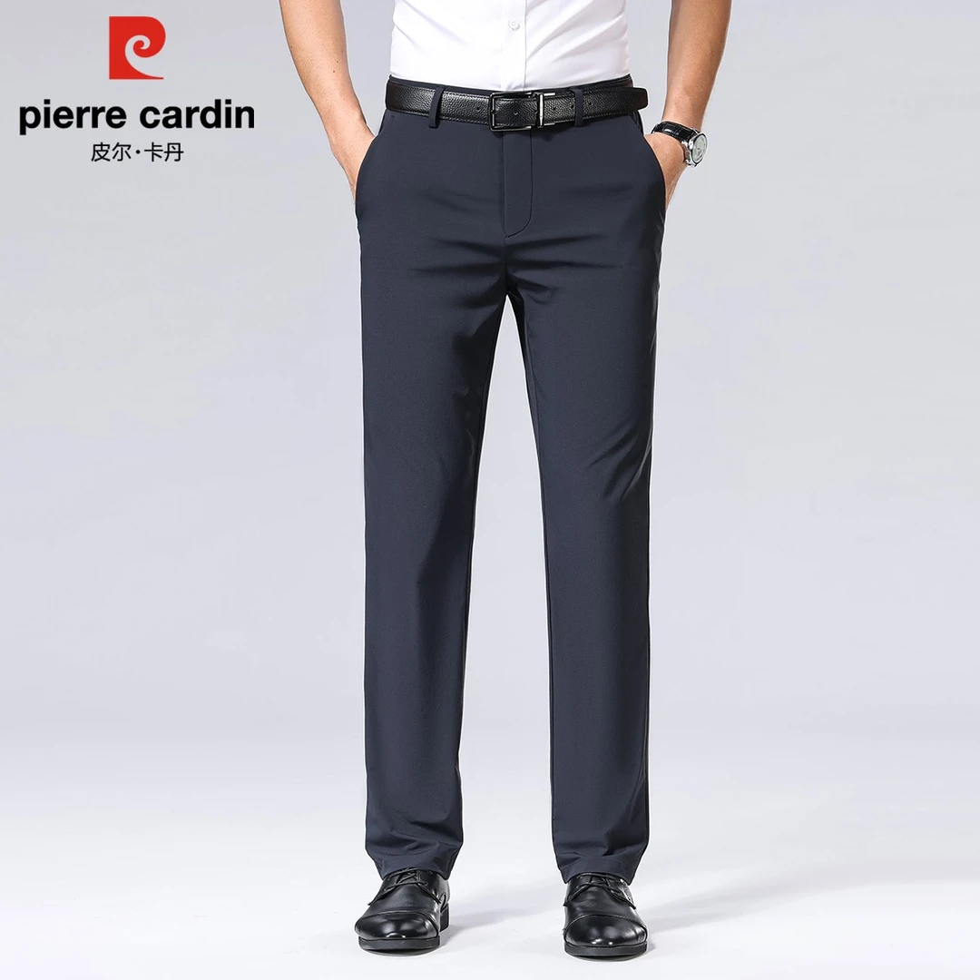 【桑蚕丝】皮尔卡丹吸湿速干凉感透气轻薄直筒休闲裤西裤男士常规