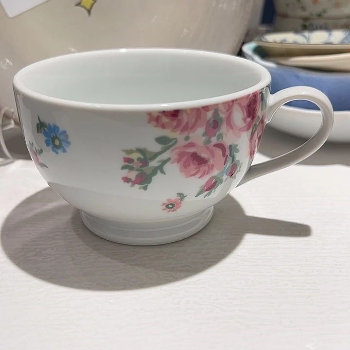 八***七瓷玫瑰花大马克杯超好看