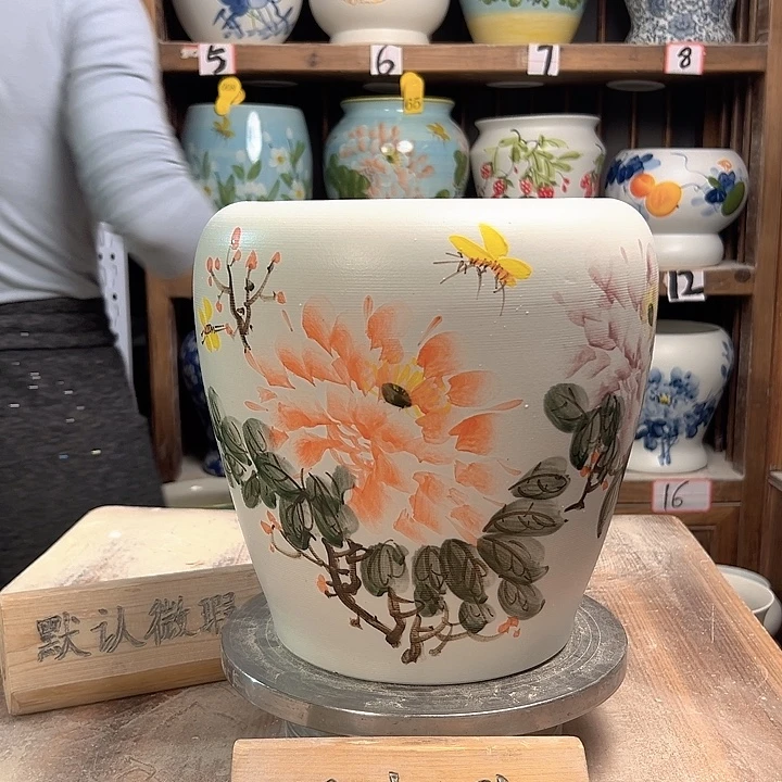 陶苹果牡丹师傅陶瓷