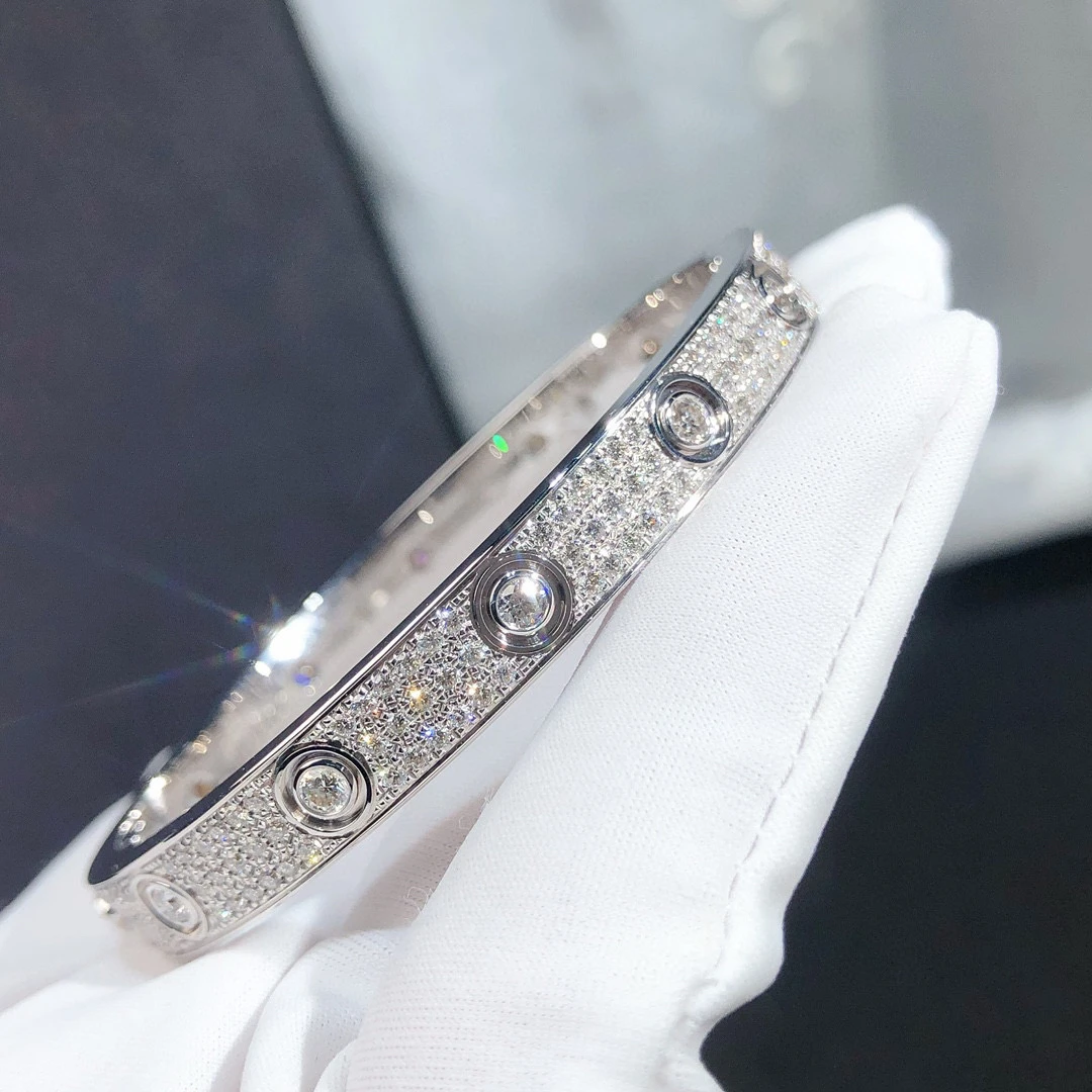 18k金钻石镶嵌带主钻满钻满天星手镯（48小时鉴赏期）40克