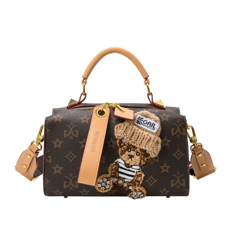 Miss Gail轻奢气质时尚复古波士顿斜挎包6232熊