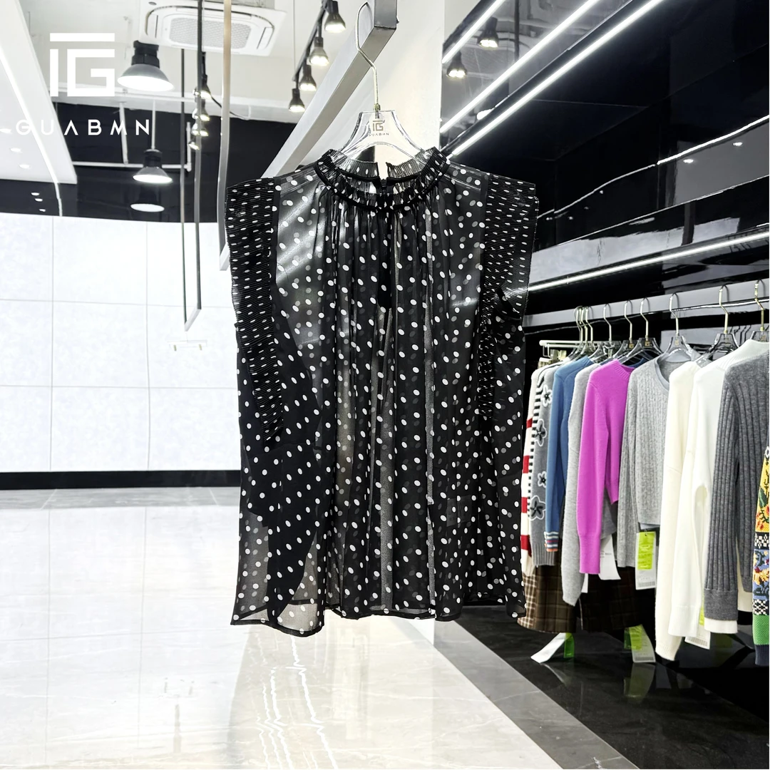 GUABMN2025夏季新款小众波点显瘦无袖背心内搭两件套5012初夏穿搭
