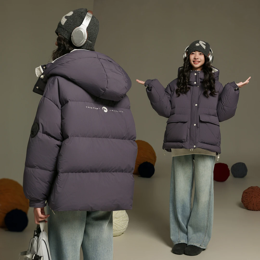 女童90%绒羽绒服冬装2025新款洋气8-18岁女孩保暖加厚外套冬款103
