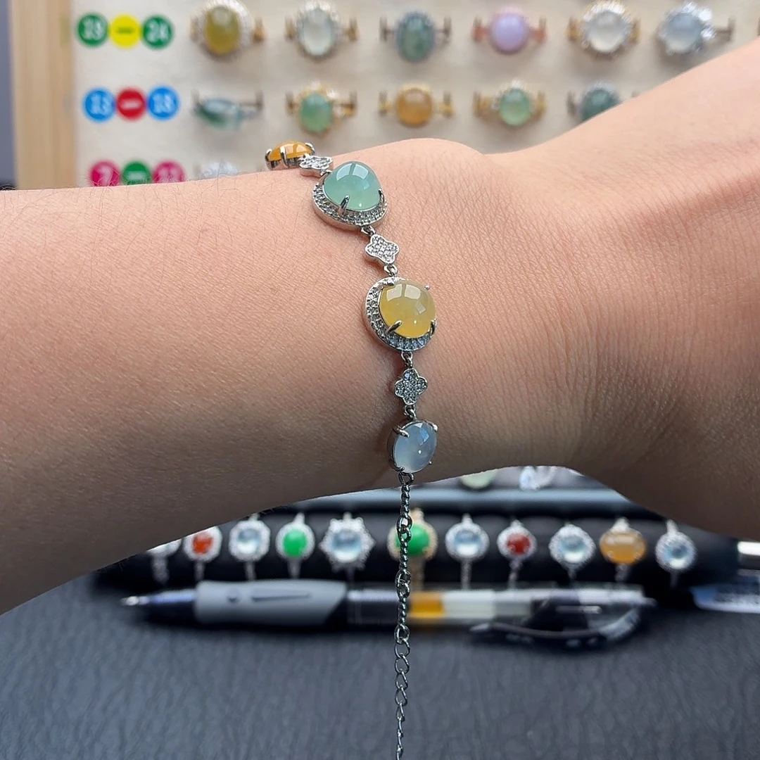 翡翠银S925镶嵌戒指