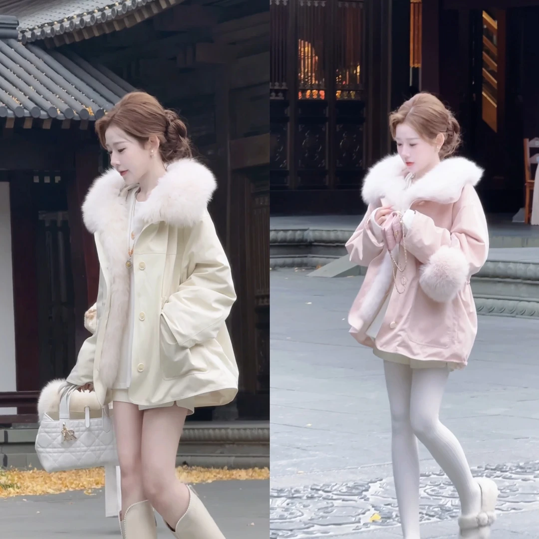 【婷婷】《雪松派克》 可脱卸狐狸大毛领派克服25DK6388【Q】