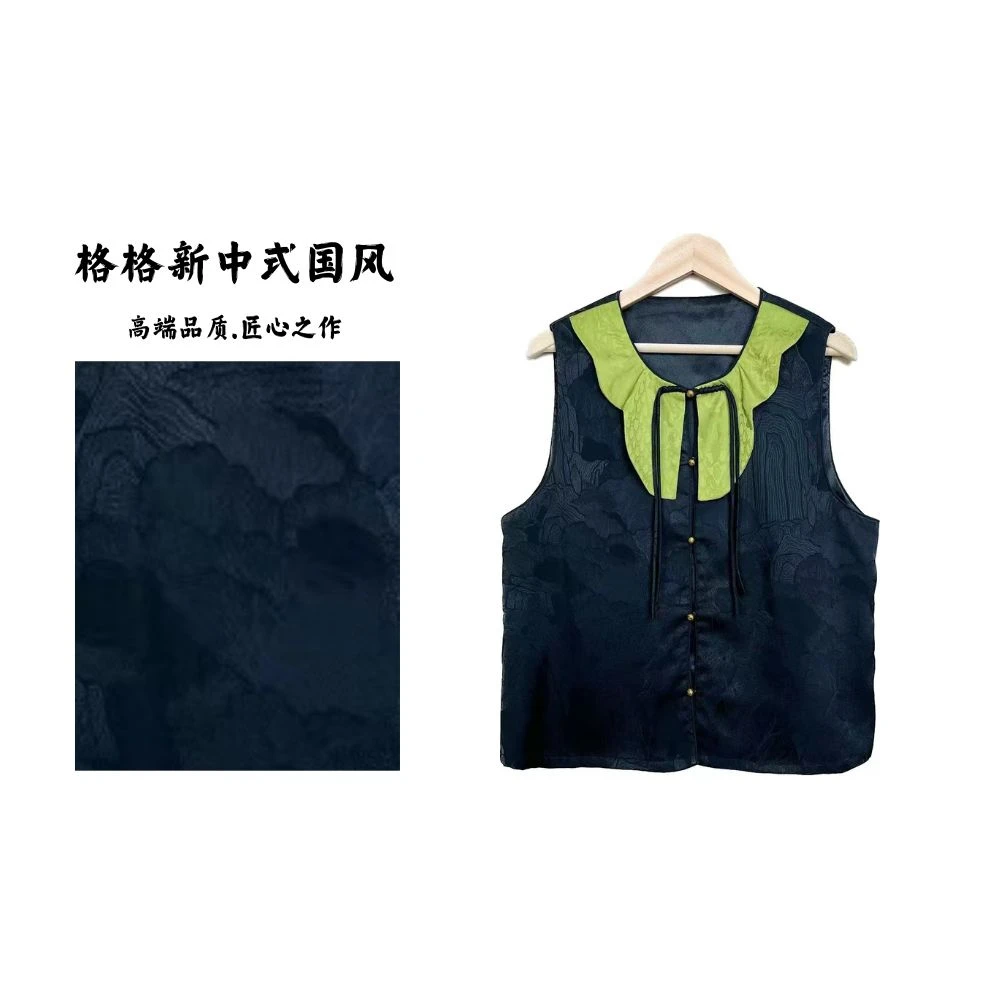 6301【书香门第】2024新款新中式国风上衣马甲新中式百拼色马夹