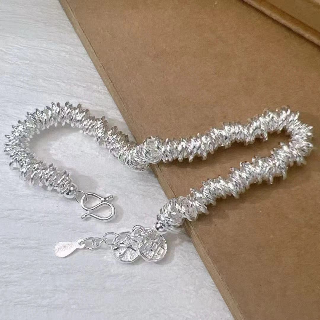 足银手链 990中国风平安喜乐盘缠手链