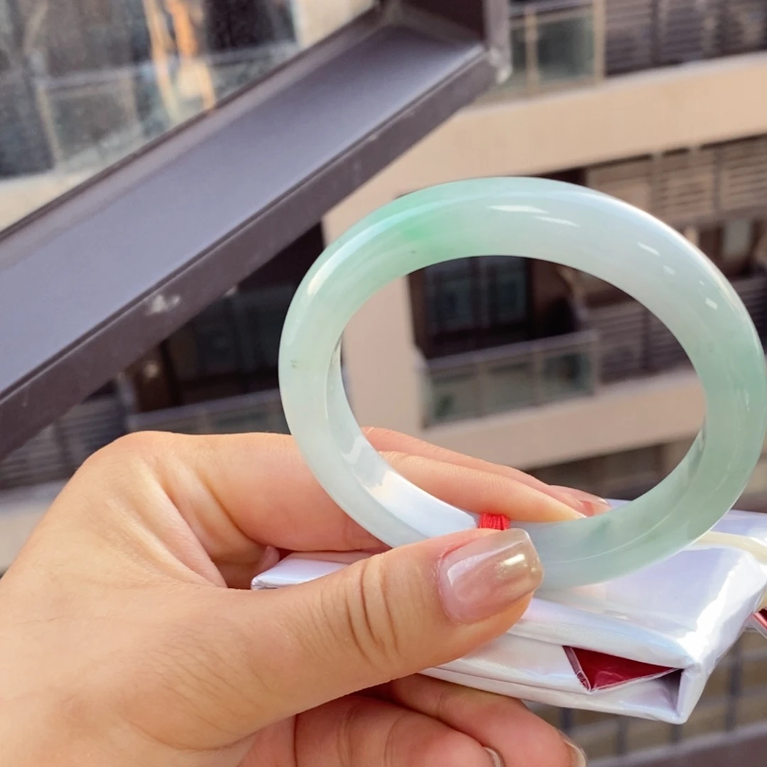 未镶嵌手镯翡翠B（上新）57.8矿点棉团翡翠a货手镯