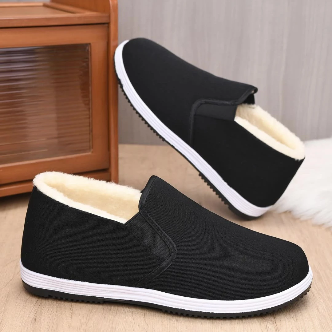 冬季高帮保暖男老北京布鞋加绒加厚防滑软底中老年棉鞋防寒工作鞋