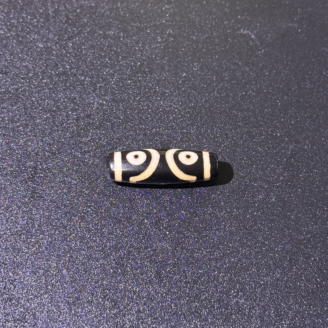 E87 镶蚀玛瑙珠“宝盖三眼”37*12mm左右手工扁珠“六字”