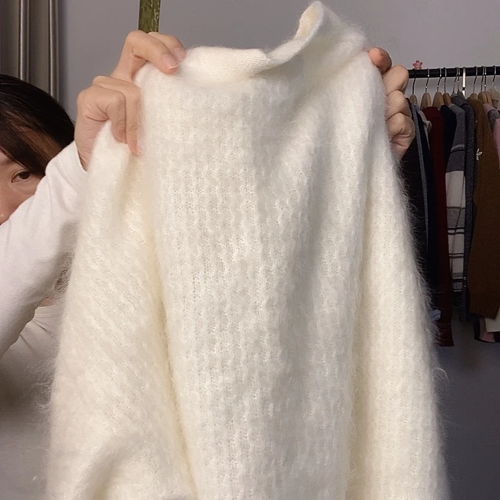 水波纹拉绒均码白色