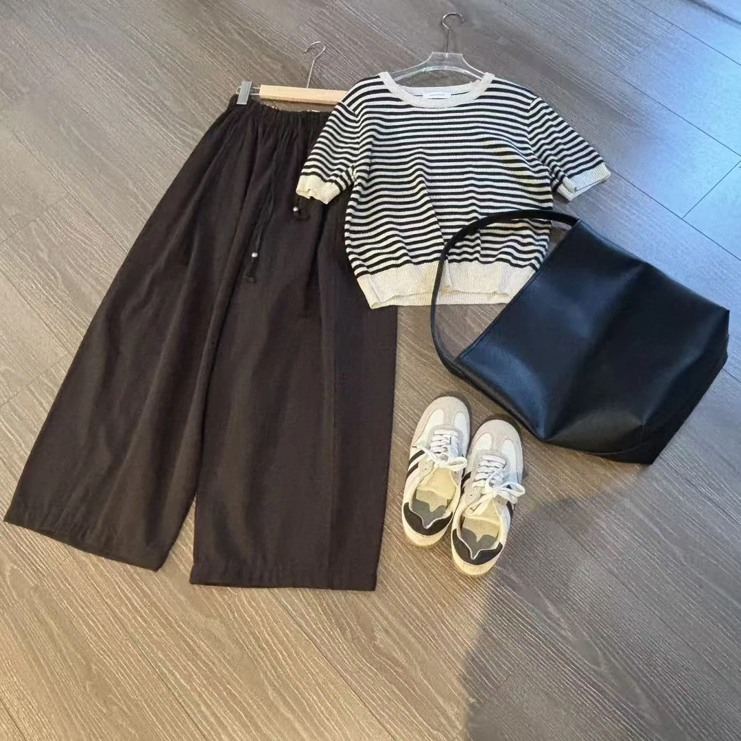 ZZS5075 十三行IMISS家极简气质显瘦短袖套头针织上衣女 50