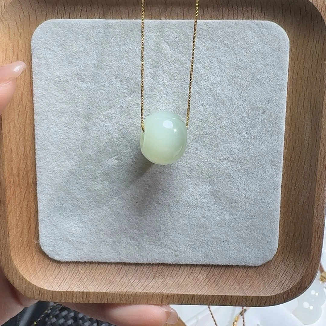 ****༊和田玉未镶嵌吊坠(赠链)猫眼平安扣