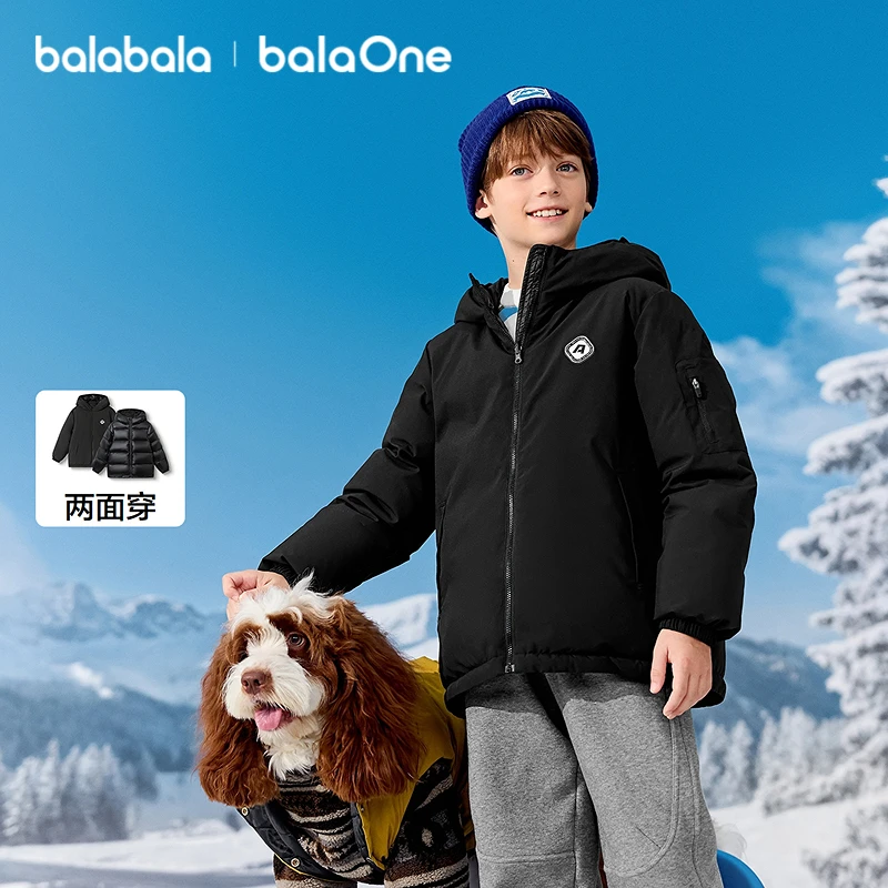 【balaOne】巴拉巴拉儿童羽绒服男女童户外防护保暖冬两面穿