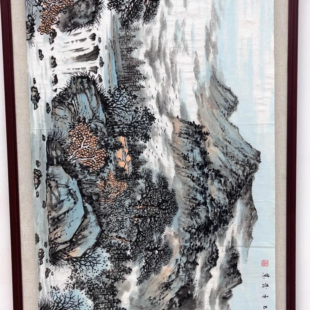 用***9国画绘画作品多次参加