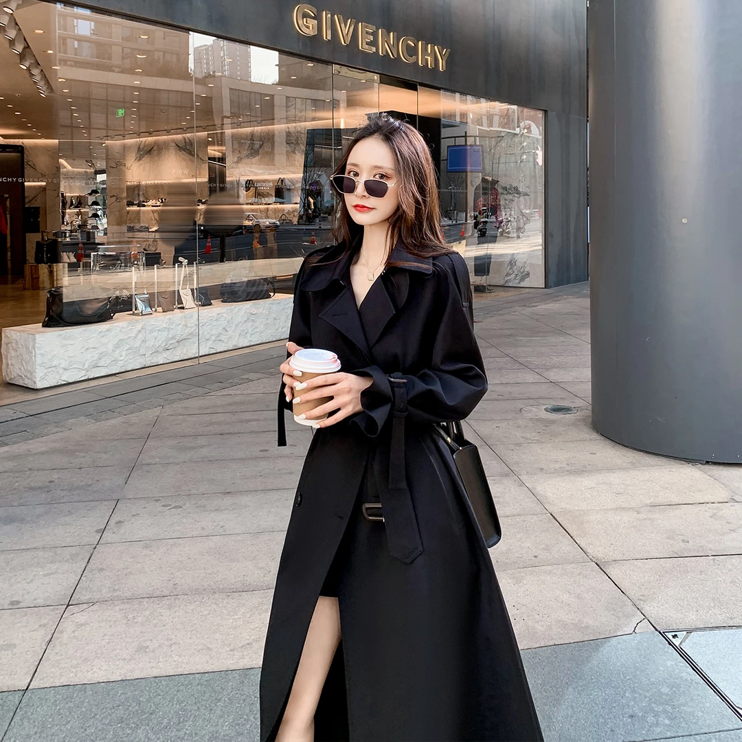 风衣外套女新款秋季中长款高级设计感小众大衣休闲chic小个子F78