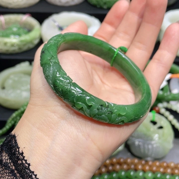 和田玉手镯56+圈口 编号2未镶嵌