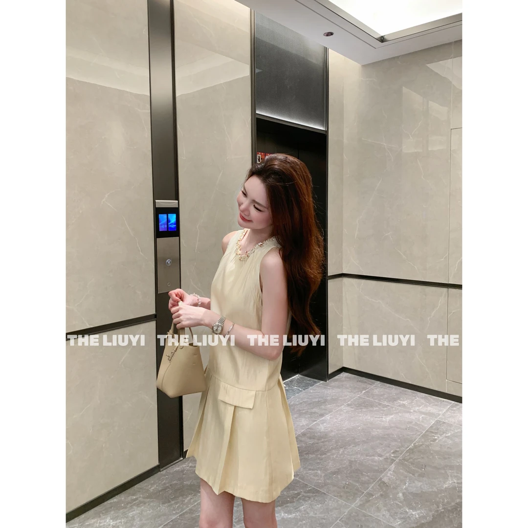 【LIUYI】嘉伯丽尔~夏季小香风精致气质无袖连衣裙55184