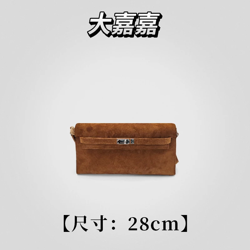 JINGQII【KL/28】丽棕&酒红-稀有麂皮绒 女包 手提包包 30083