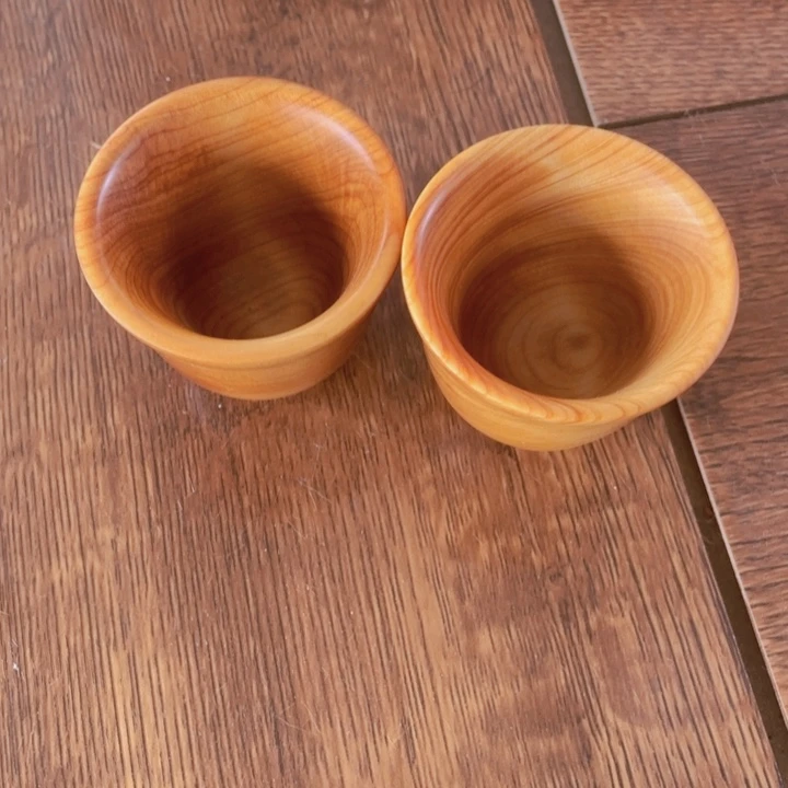 崖柏太行崖柏水波茶杯把件