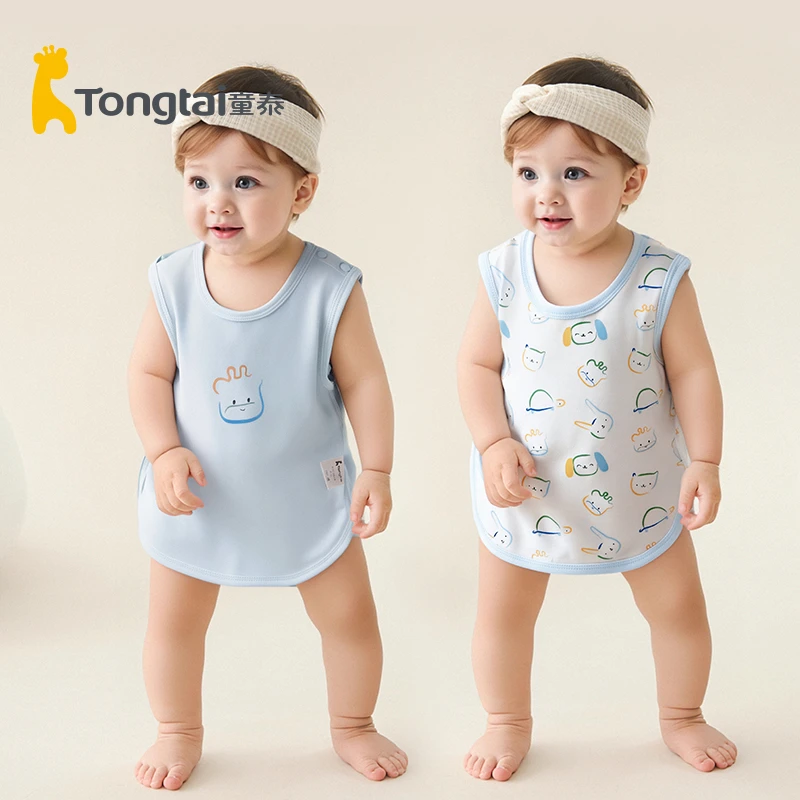 童泰宝宝肚兜护肚纯棉薄款肚围护肚脐新生幼儿夏季婴儿护脐带半背