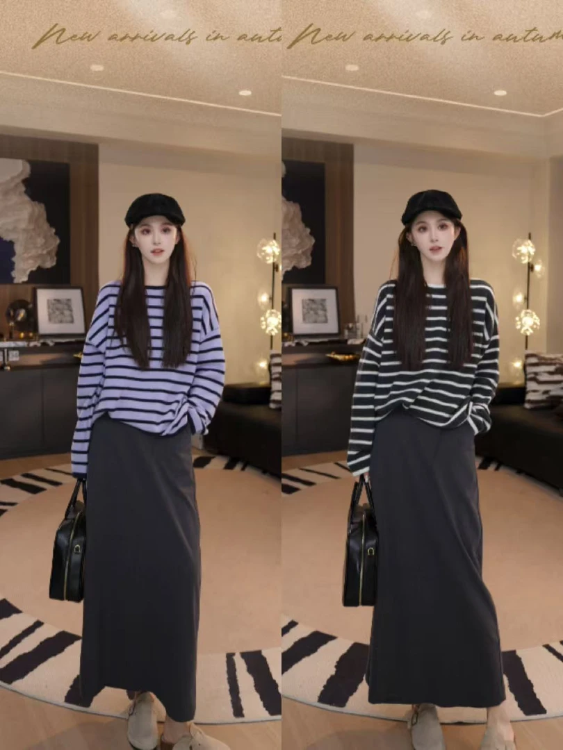 Shuyan妍【原新彩条】100羊毛超软糯显瘦细条纹羊毛衫S257001