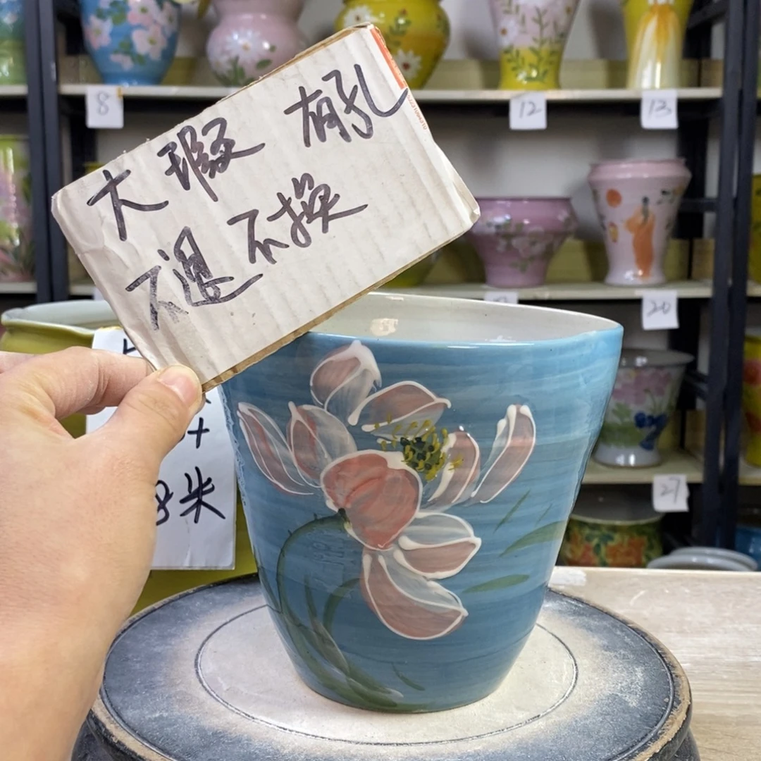 景德镇手工手绘陶瓷花盆