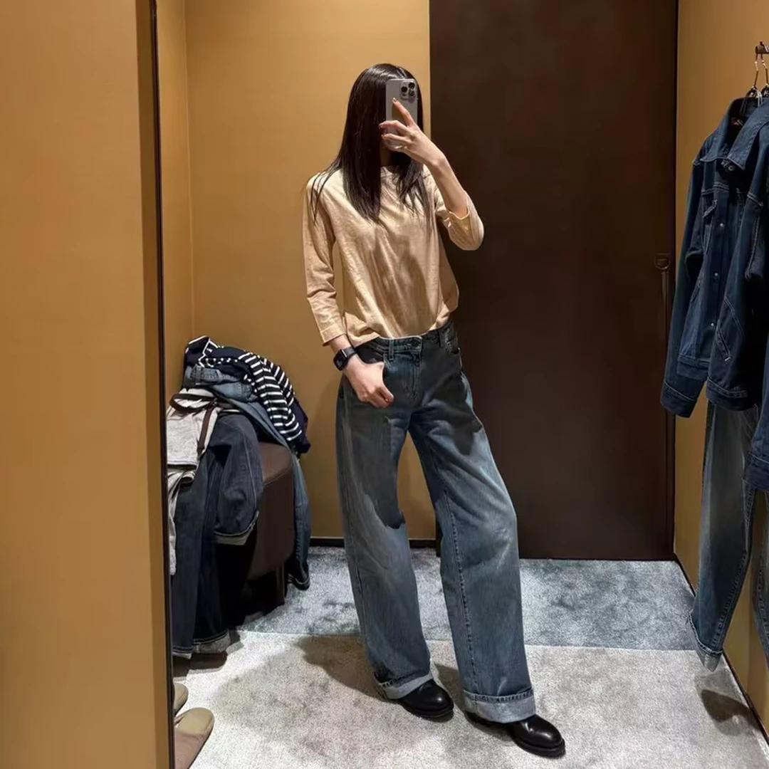 ROMI STUDIO“简约法式”柔软亲肤竹节棉圆领长袖T恤 RWCSSM2090