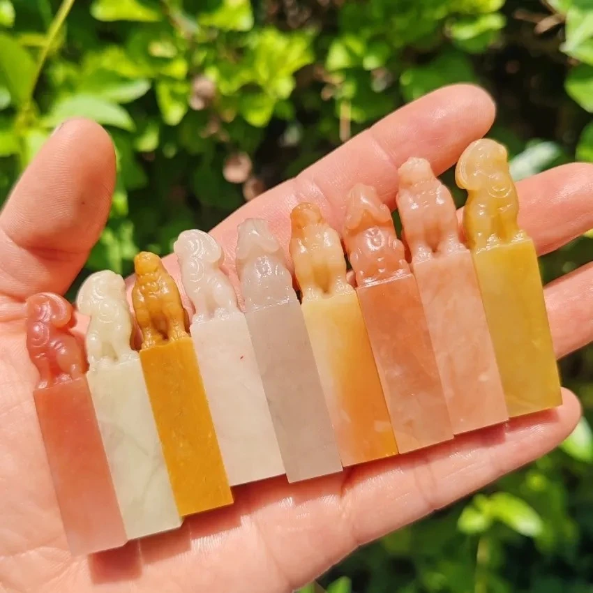 老挝石方印章石料闲章姓名书法篆刻书画章印钮头兽貔貅麒麟狮古兽