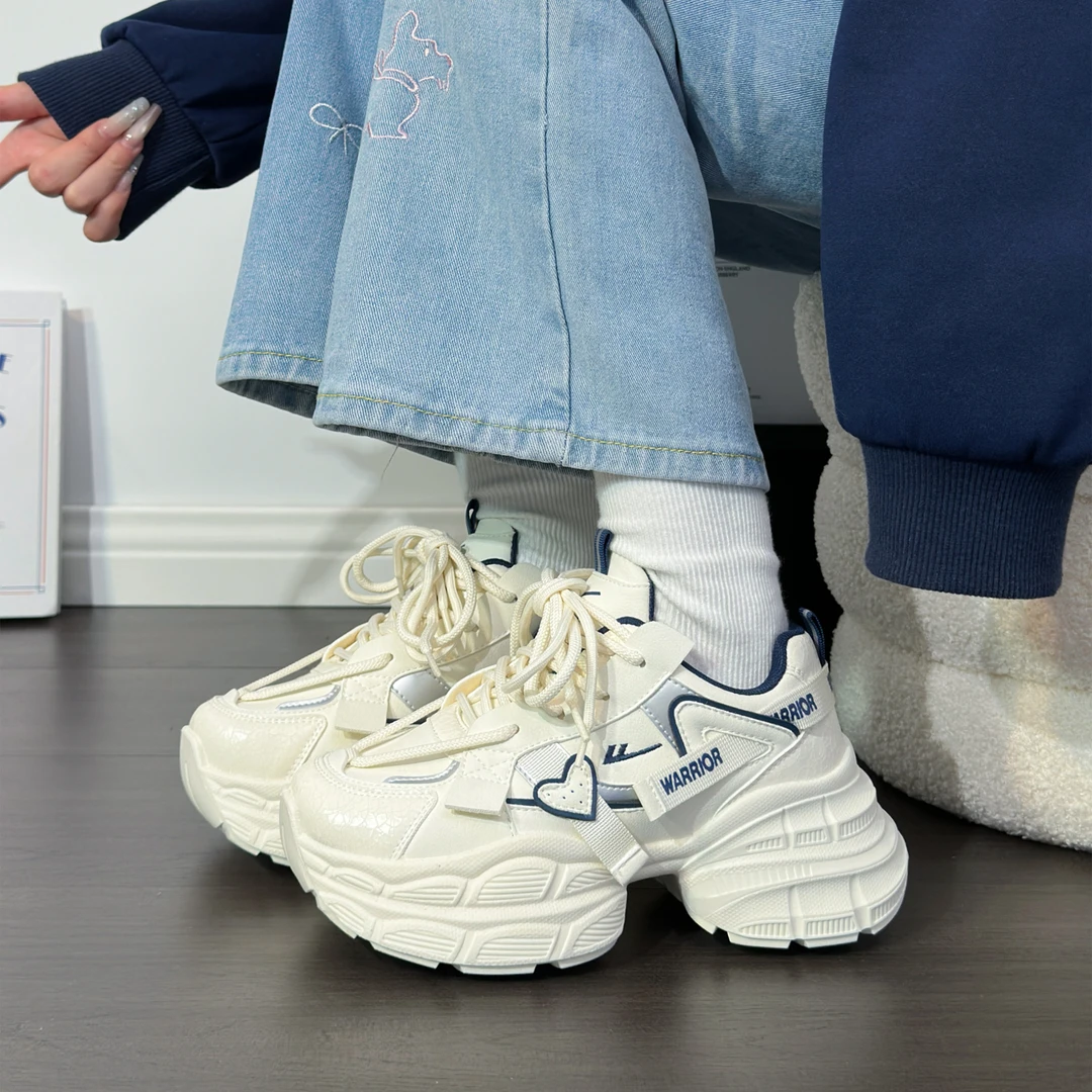 回力原创2025新款秋季厚底老爹鞋子女爆款学生休闲小白鞋百搭小众