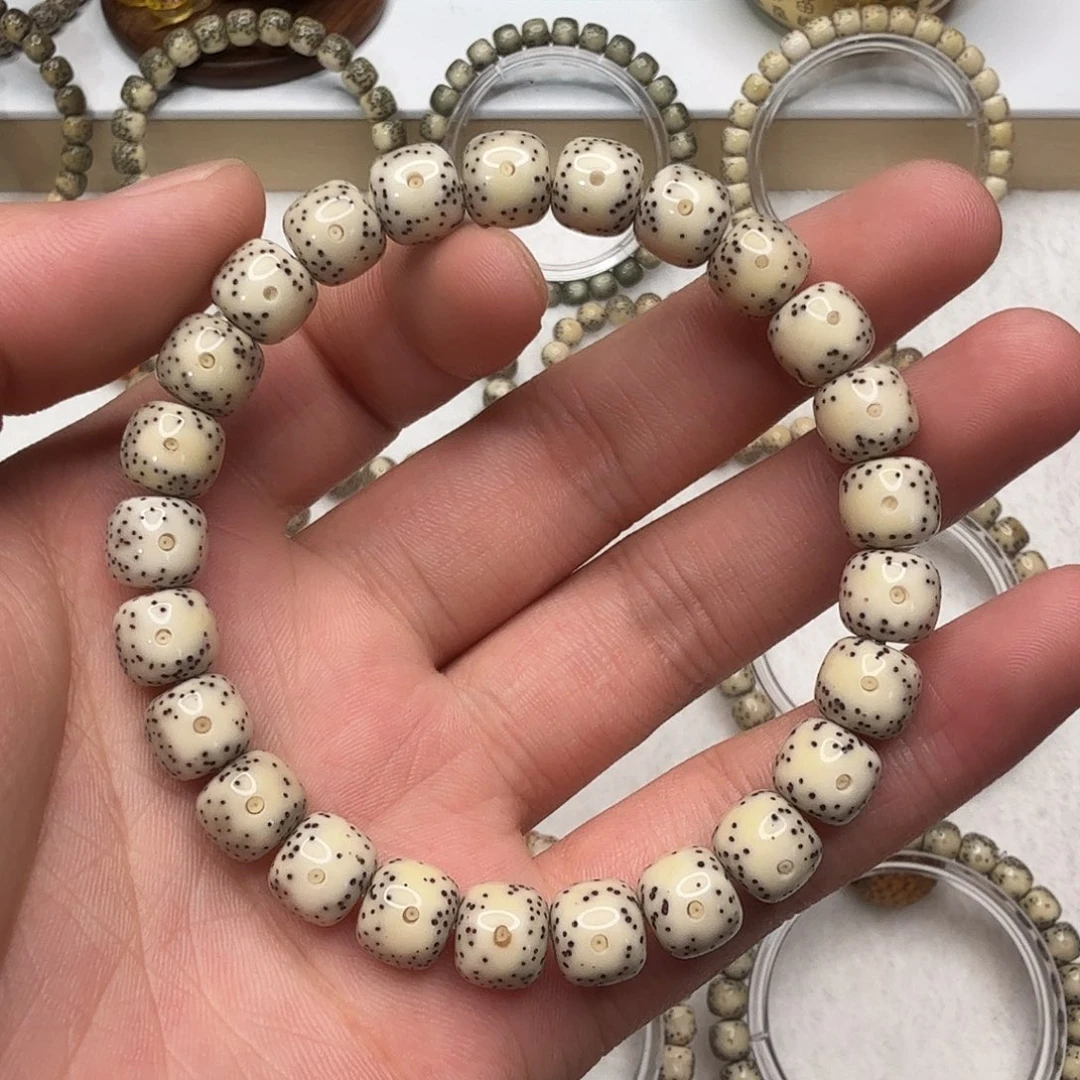 星月菩提手串骨瓷白大眼睛留白小细星单圈