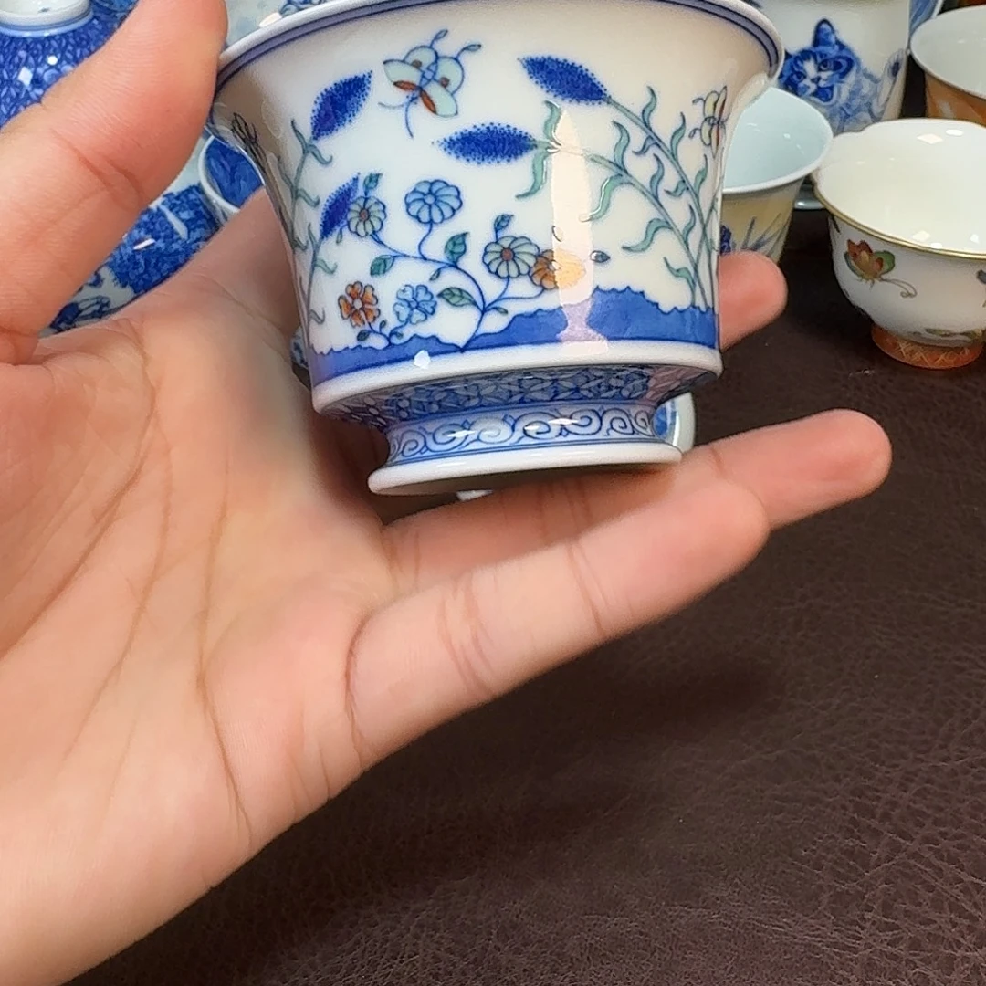 现代景德镇陶瓷盖碗