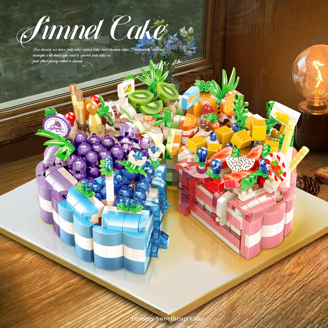 2025新款蛋糕甜点积木草莓巧克力拼装益智玩具送女孩生日蛋糕礼物
