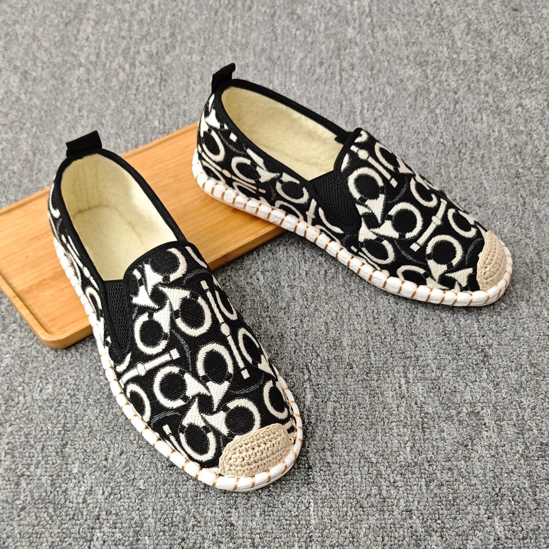 新款冬季棉鞋老北京布鞋男加绒保暖懒人一脚蹬软底舒适休闲百搭鞋