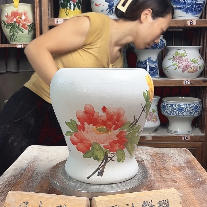 陶瓷鱼尾牡丹新款新款陶瓷陶瓷