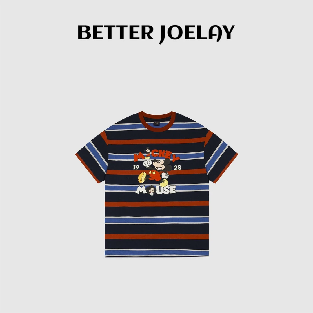 BETTERJOELAY -大版【米奇马拉松】时尚宽松T短袖潮流休闲 KH1976