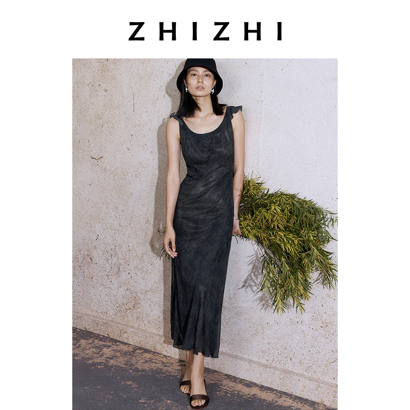 木兰花令 荷叶边无袖连衣裙女25年夏季新款ZZ2EMWL9003