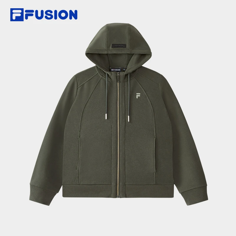 Fila/斐乐时尚运动外套女装秋季款保暖连帽针织长袖舒适修身跑步