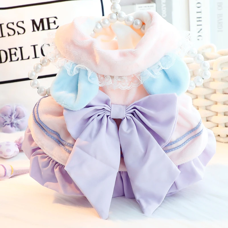 狗狗衣服秋冬装厚款猫咪公主裙棉衣美少女可爱小型犬泰迪宠物6875