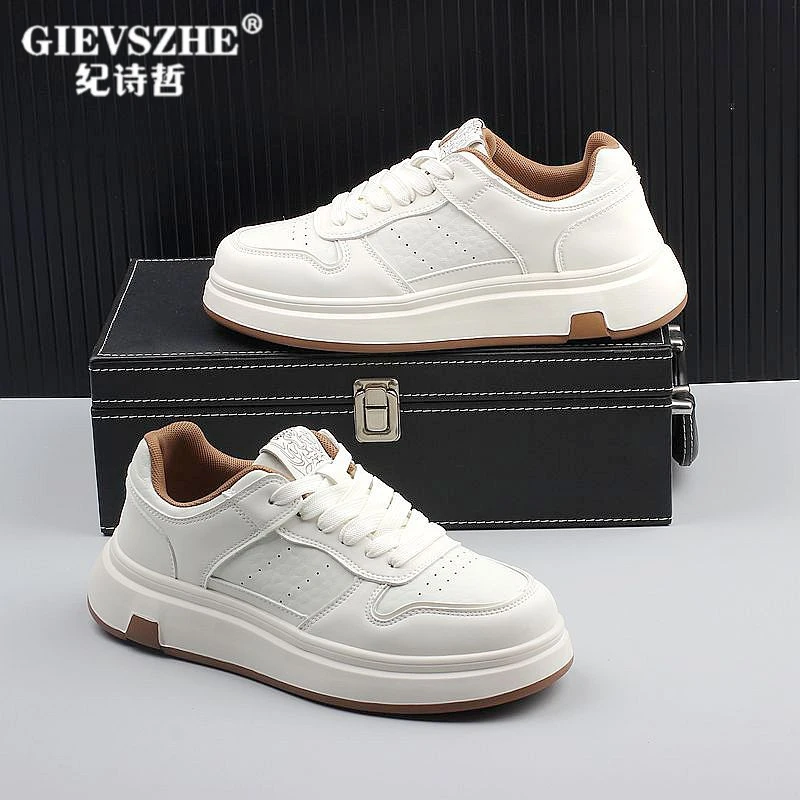 纪诗哲潮牌休闲潮鞋厚底增高小众百搭透气小白鞋男士防滑防臭板鞋