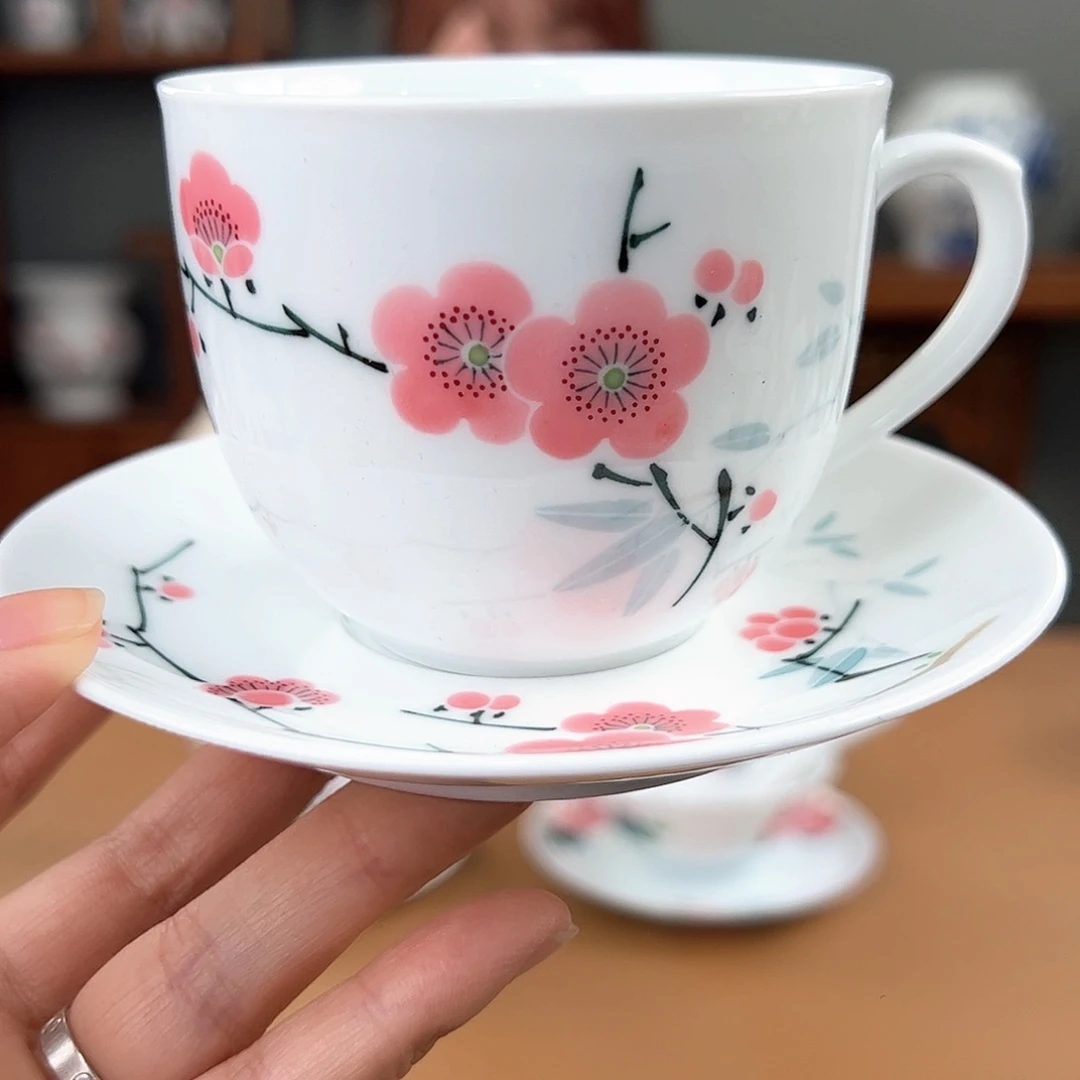 纪念版 翠竹红梅咖啡杯碟