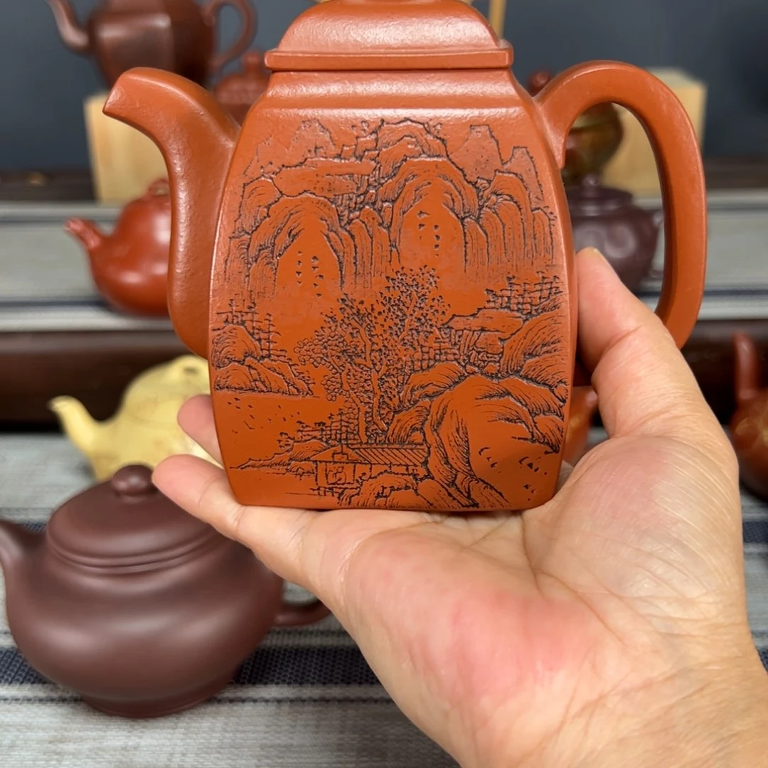 茶壶紫砂狸*汉方全手工朱泥