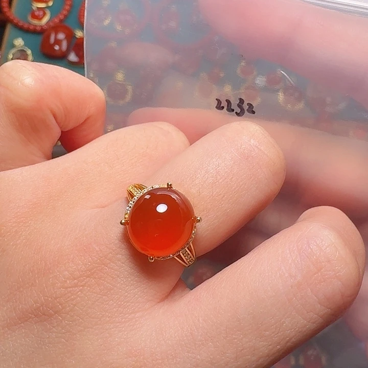 南红玛瑙银S925镶嵌吊坠