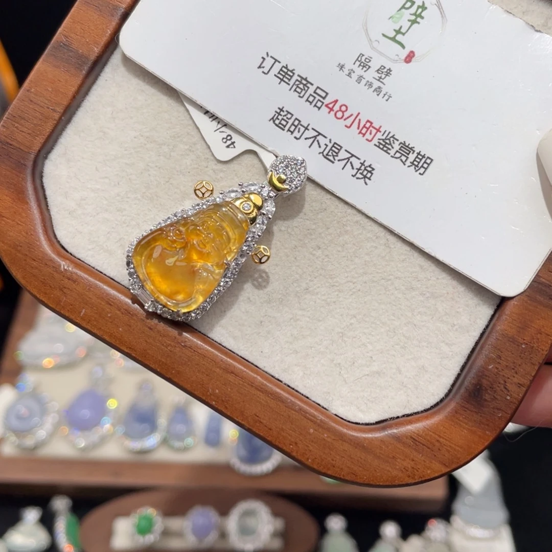 翡翠银S925镶嵌吊坠(不含链)