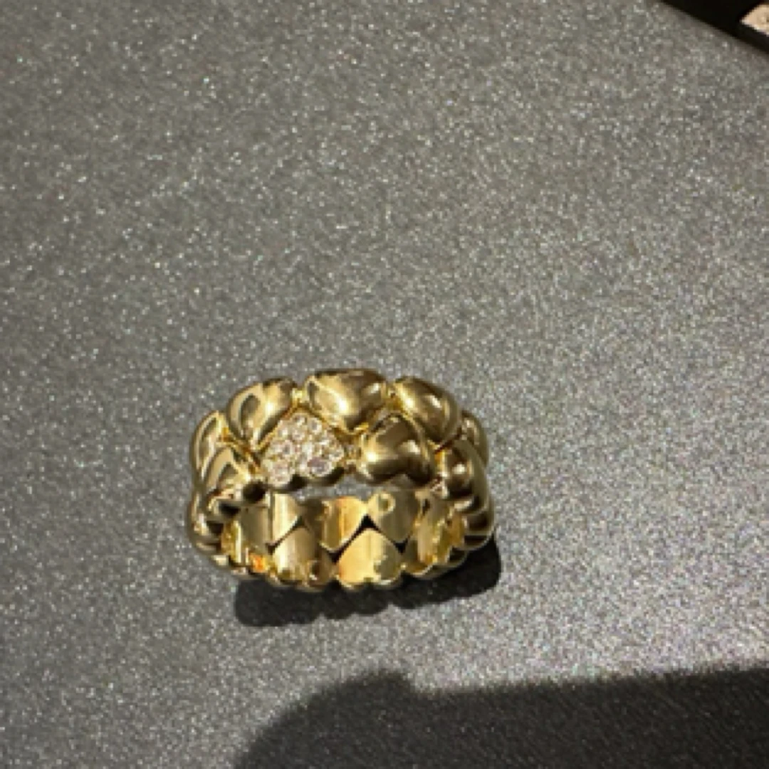 【佳怡专属】中古爱心 vintage复古镀18k金镶钻桃心 配饰