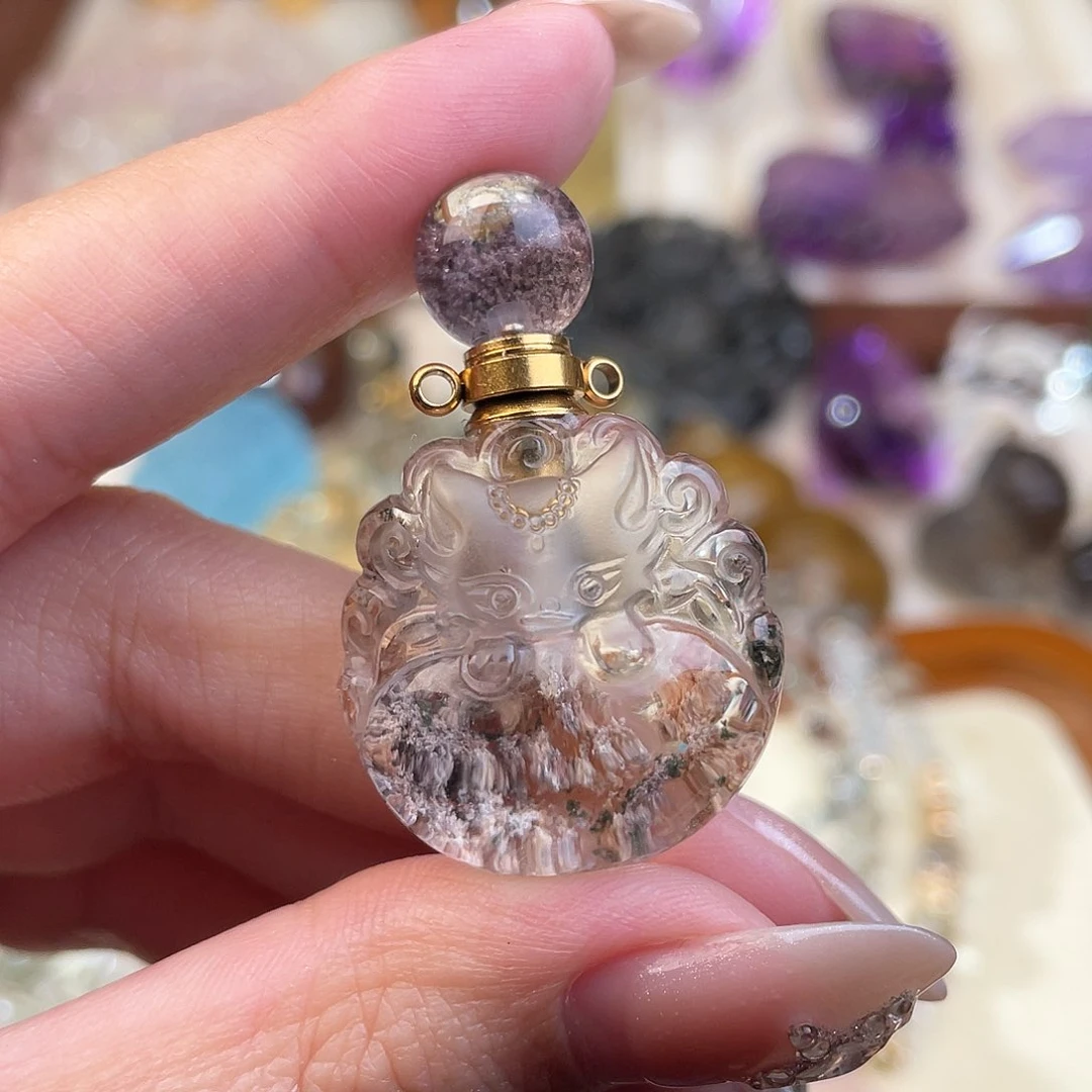 水晶颈饰未镶嵌包***猪天然水晶吊坠201