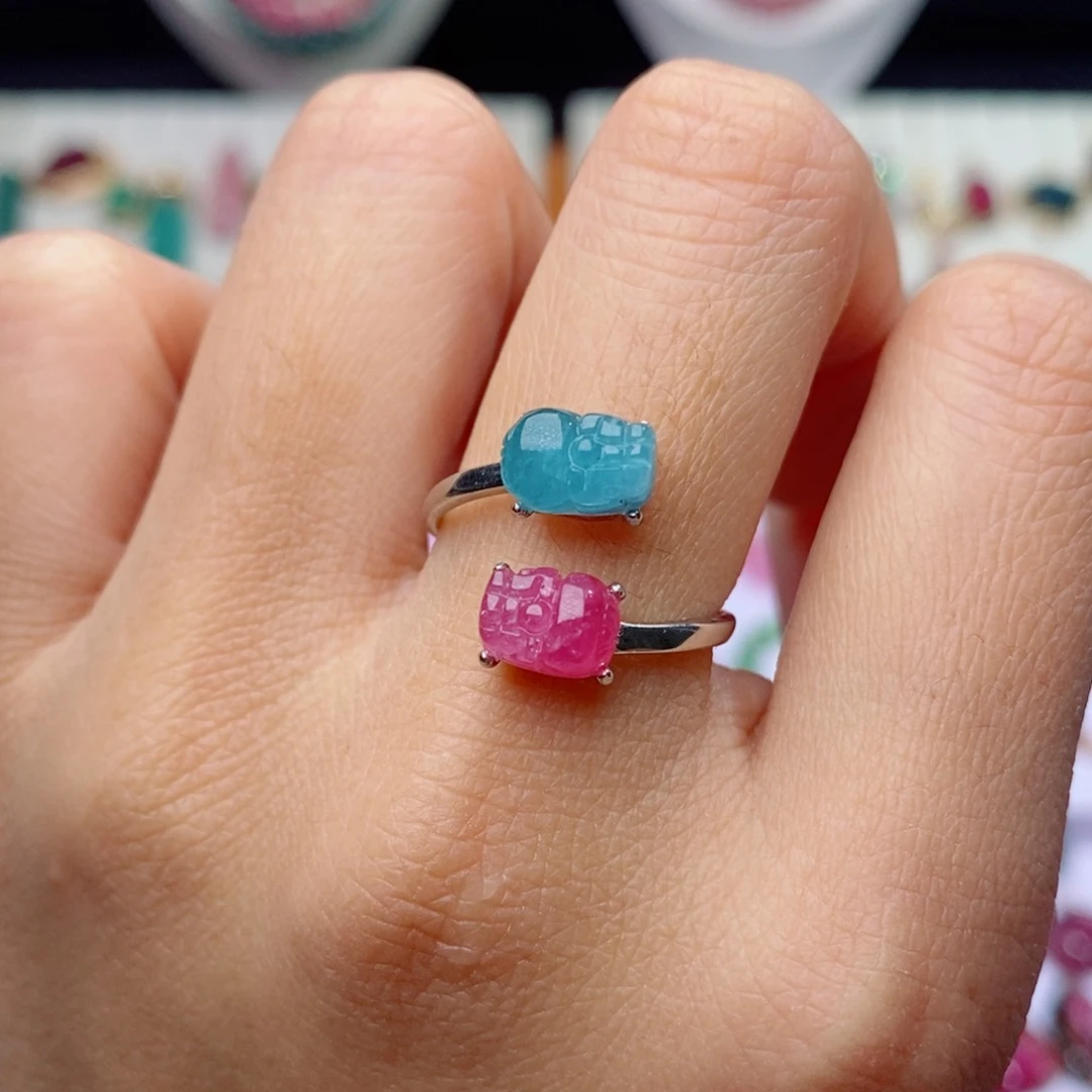 未镶嵌戒指碧玺戒指d